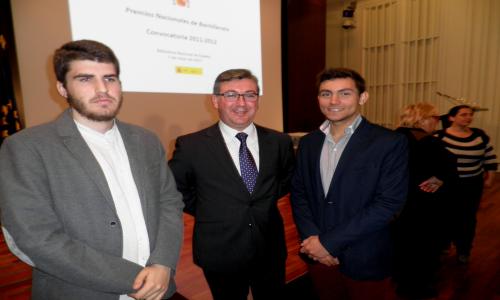 Con el Consejero de Educación Pascual Marín en el mismo acto.